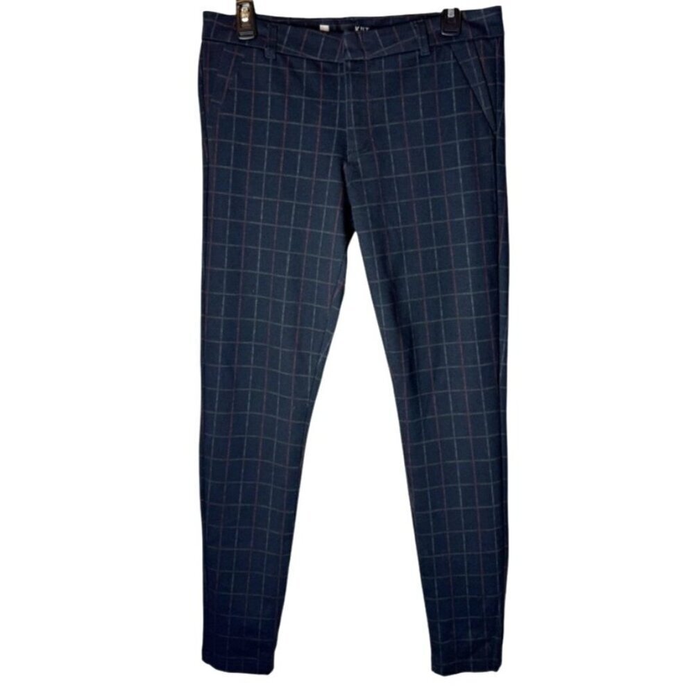 Kut from the Kloth Pants Women 6 Black Plaid Mia Ankle Skinny Trousers Career